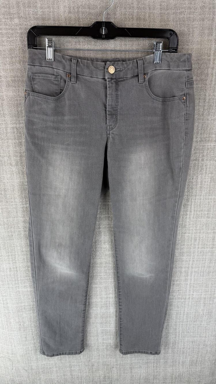 Chico's Pants Womens 00 Gray So Slimming Ankle Skinny Stretch Denim 27 Inseam